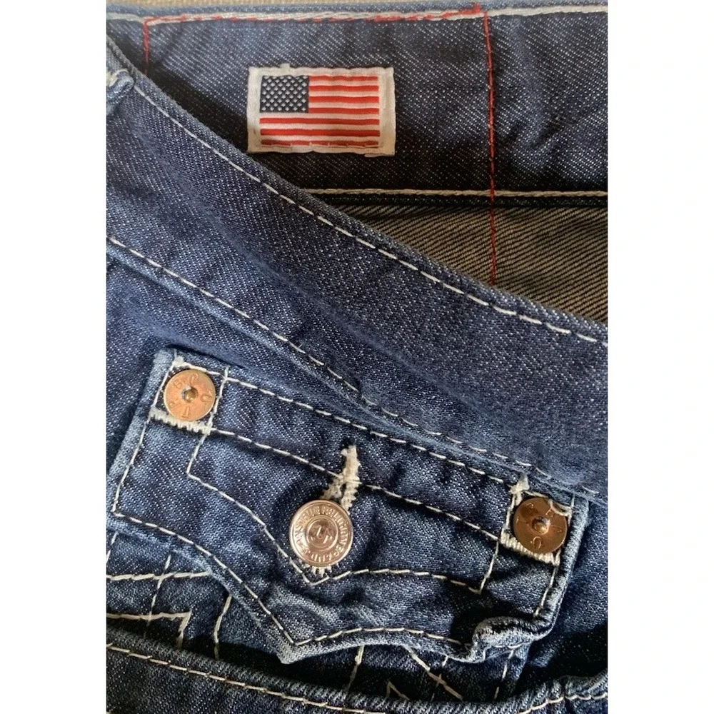 True Religion Jeans Mens Ricky Size 38 X 33 Blue 100% Cotton‎ Made In USA